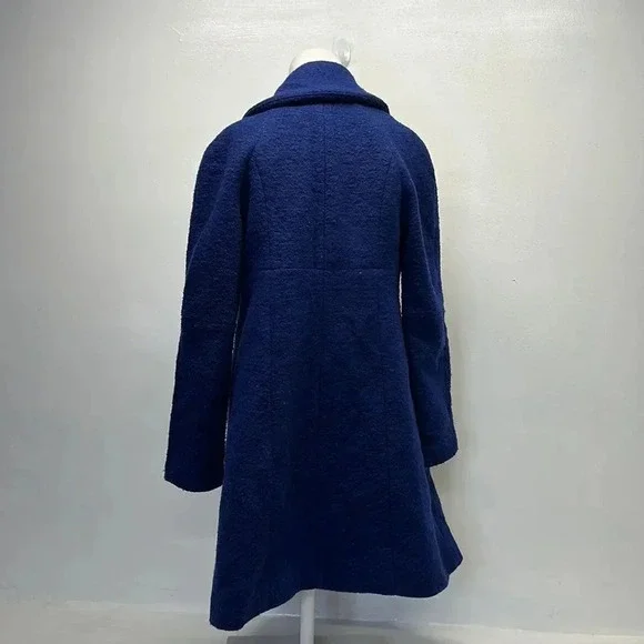 Opening Ceremony Wool Blend Collared Peacoat Coat Jacket Snap Down Blue Medium - Picture 5 of 11